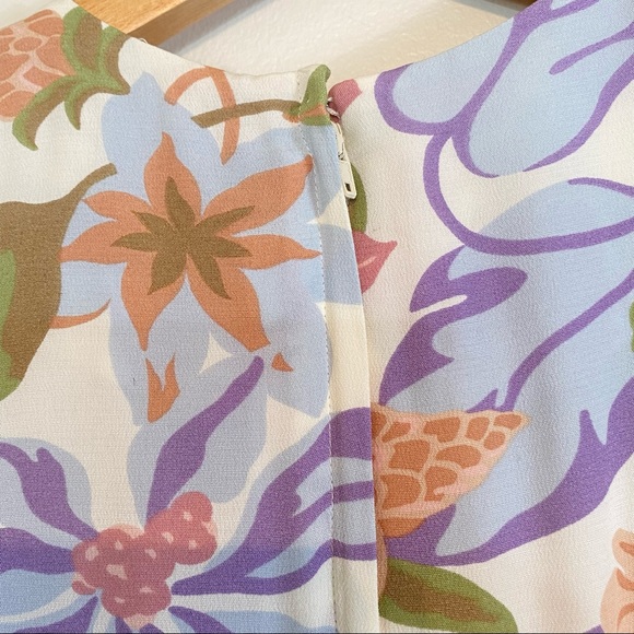 Vintage Bichon by Sarah Edwards Floral Midi Length Dress size 2 Petite - Picture 9 of 13